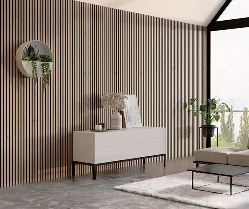 Acoustic Slat Wood Wall Panels For Hotel