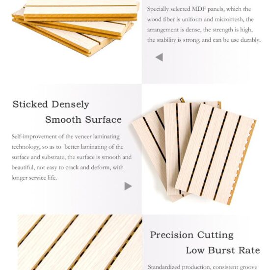 Wooden Grooved Acoustic Panel - Image 4