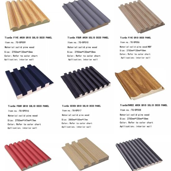 PVC Finish Grating Solid Wooden Fluted Panel - Image 4