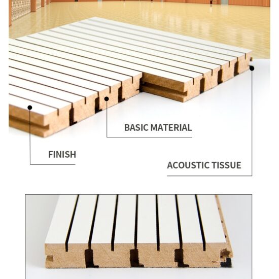 Grooved Wooden Panels For Piano Room - Image 2