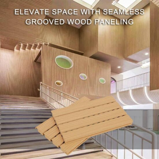 Elevate Space with Seamless Grooved Wood Paneling - Image 4